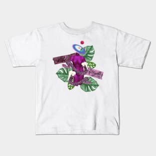 Vibe high Greek  stone and nature with snakes and trippy flower 3 purple Kids T-Shirt